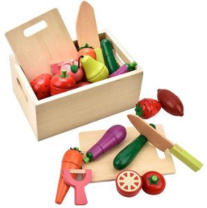 Carlorbo Wooden Play Food for Kids Kitchen