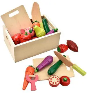 Carlorbo Wooden Play Food for Kids Kitchen