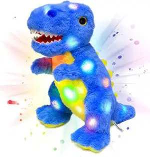 Cuteoy LED Musical T-Rex Blue Stuffed Dinosaur