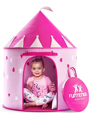 FoxPrint Princess Castle Play Tent With Glow-in-the-Dark Stars