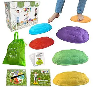Hapinest Turtle Steps Balance Stepping Stones Obstacle Course Cordination Game for Kids and Family
