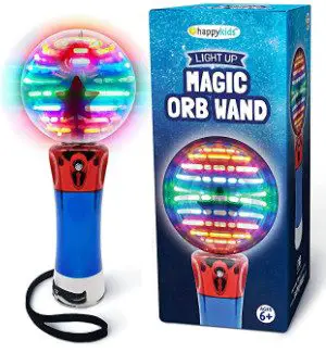 Happy Kids Light Up Spinning LED Magic Orb Wand Toy for Kids