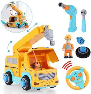 Kidpal Take Apart Car STEM Toy Building Set with Electric Drill and Remote Control