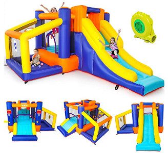 Naice Inflatable Bounce House, Indoors Outdoors Inflatable Bouncers with Climbing Wall