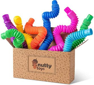 Nutty Toys 8 Pack Pop Tube Sensory Toys