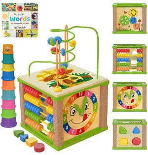 OYVENTIVE Wooden Kids Baby Activity Cube