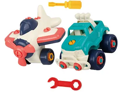 Up-2 Pack Assemble Car Airplane with Toy Grill