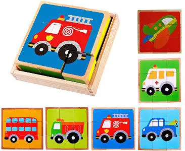 Vehicle & Travel Chunky Wooden Puzzle by Cubbie Lee Toy Company